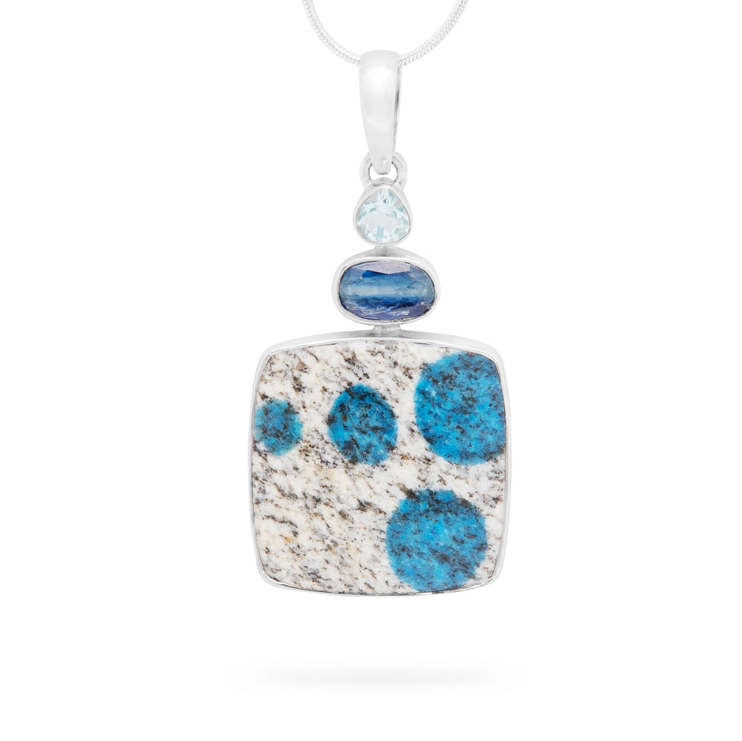 K2 Jasper, Kyanite & Blue Topaz Pendant (B342P02)