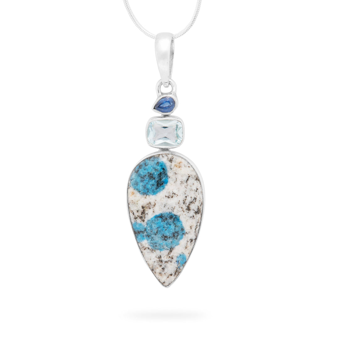 K2 Jasper, Kyanite & Blue Topaz Pendant (B342P03)