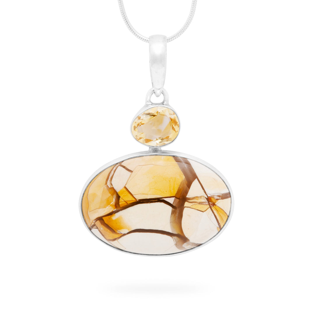 Brecciated Mookaite & Citrine Pendant (B344P02)