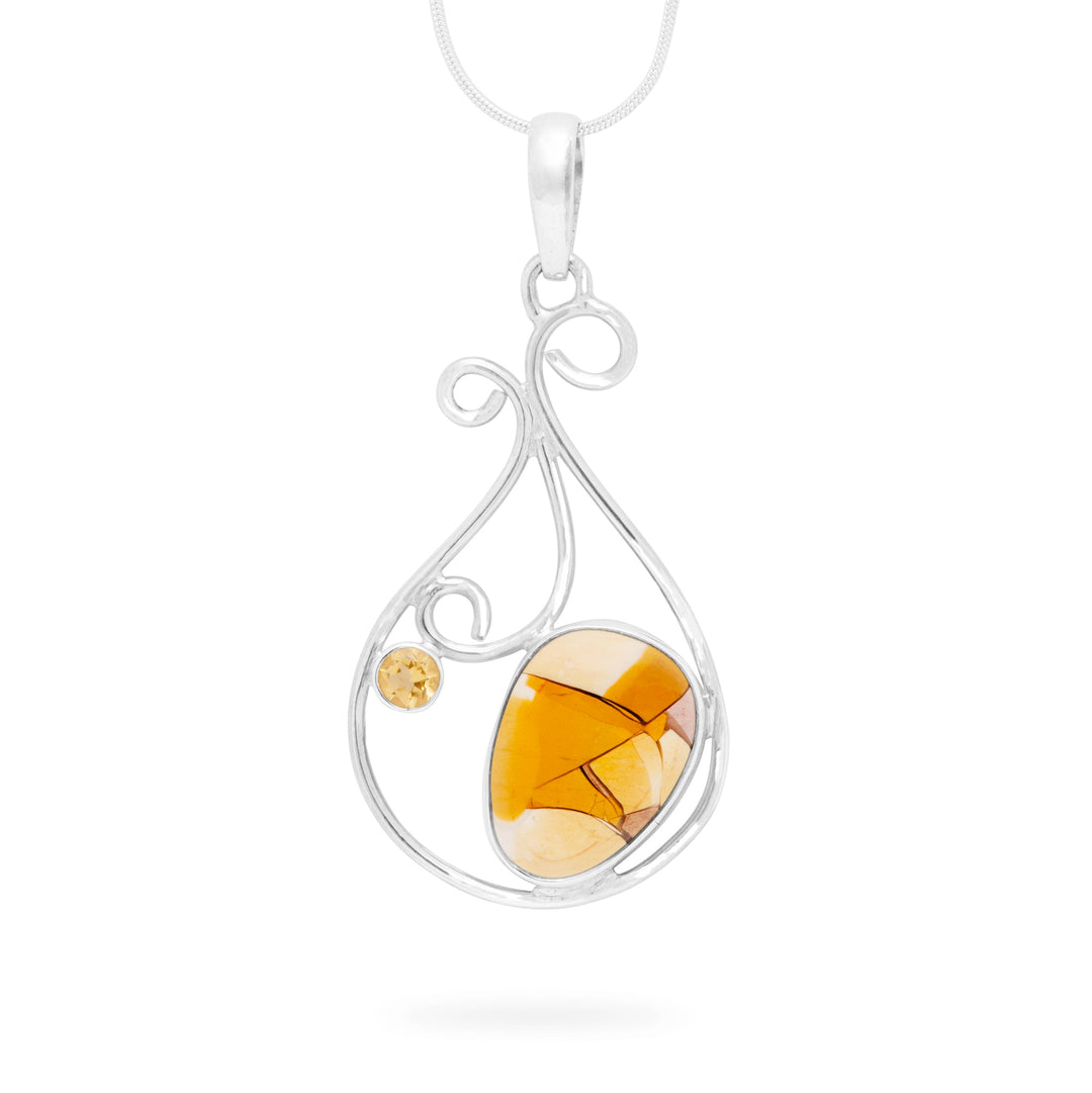 Brecciated Mookaite & Citrine Pendant (B344P05)