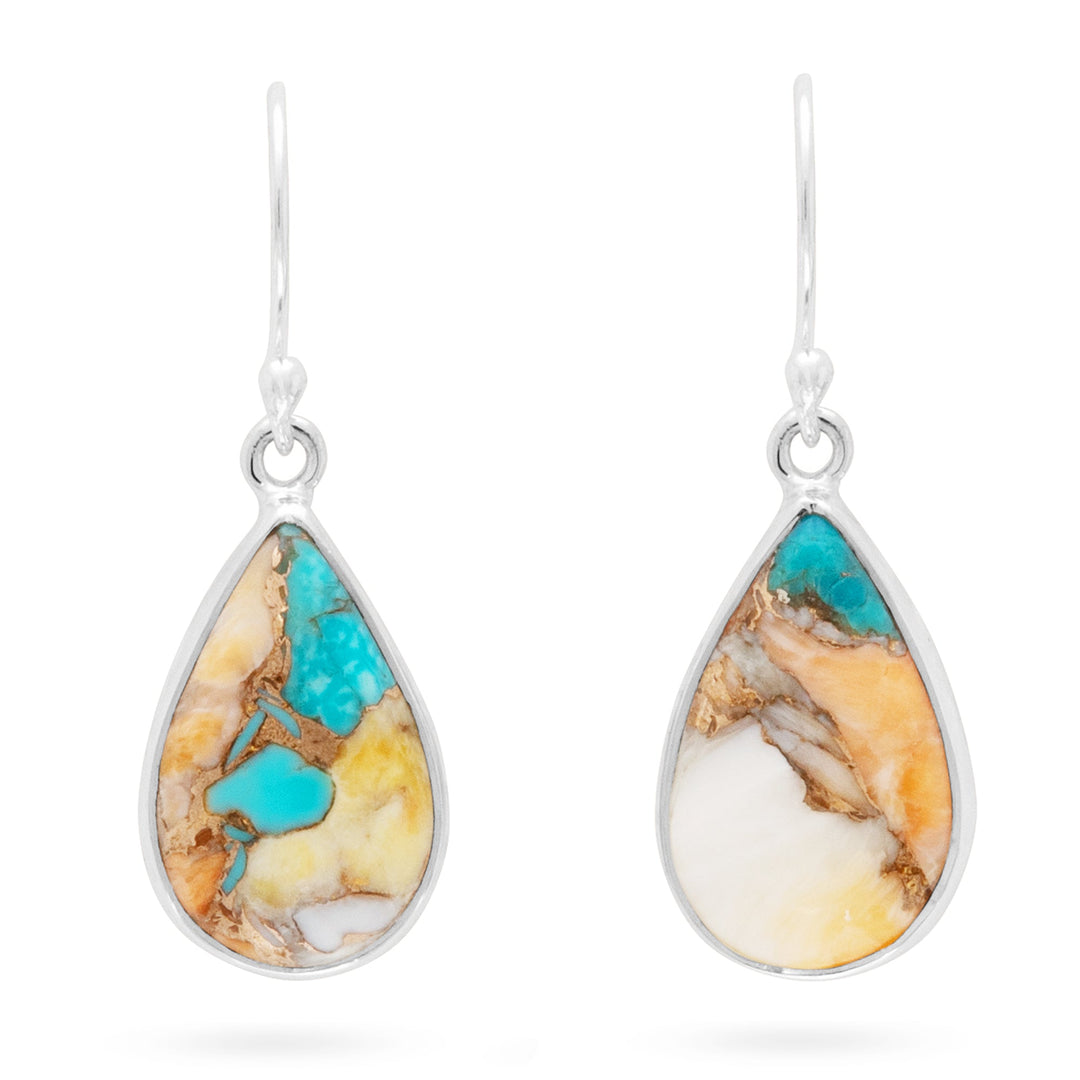 Oyster Turquoise Teardrop Earrings (B405E02)