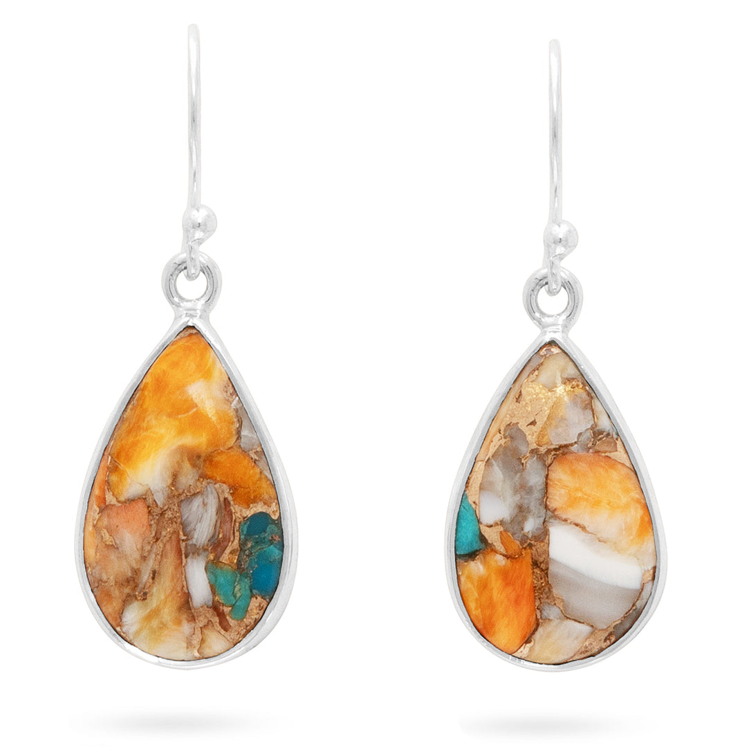 Oyster Turquoise Teardrop Earrings (B405E06)