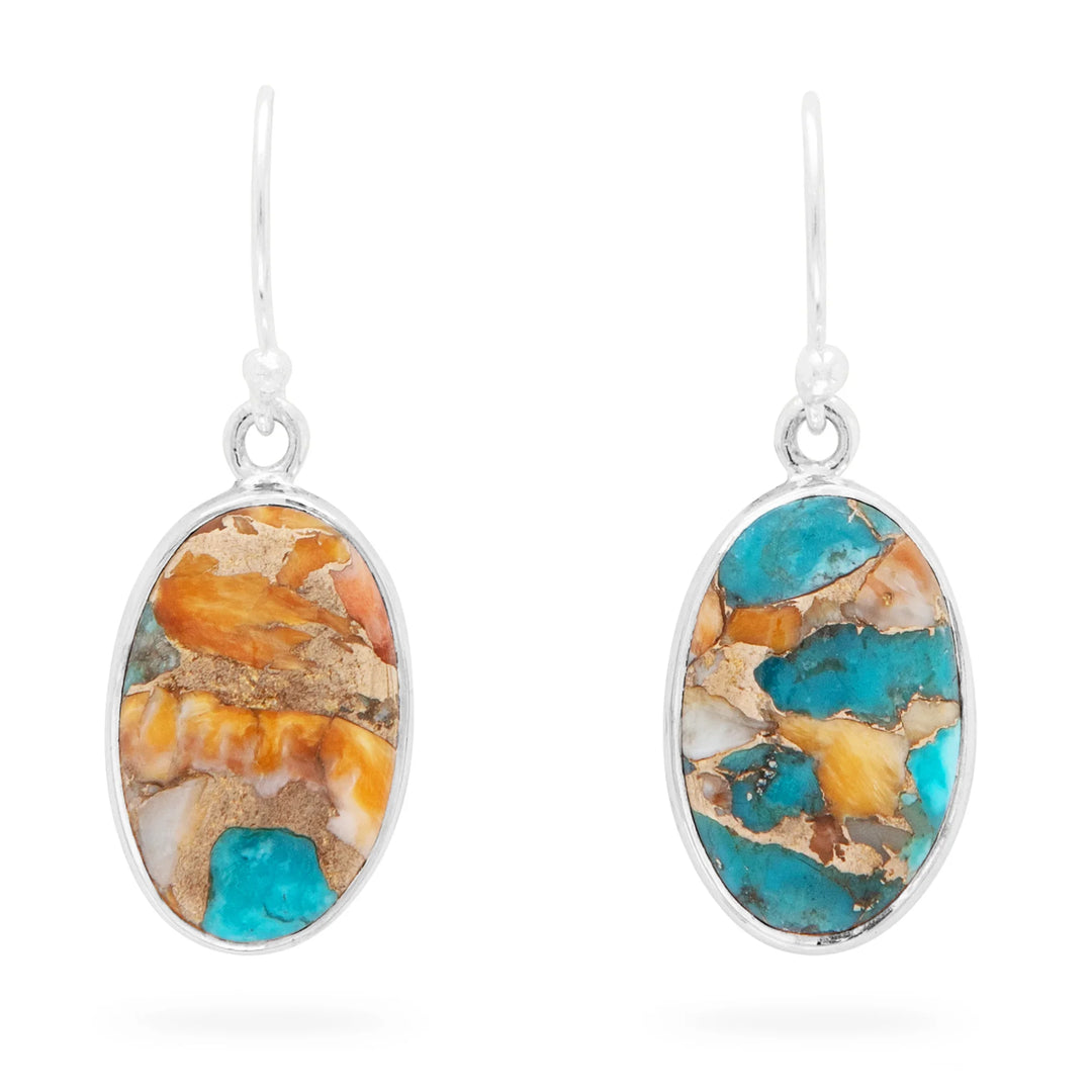 Oyster Turquoise Drop Earrings (B409E10)