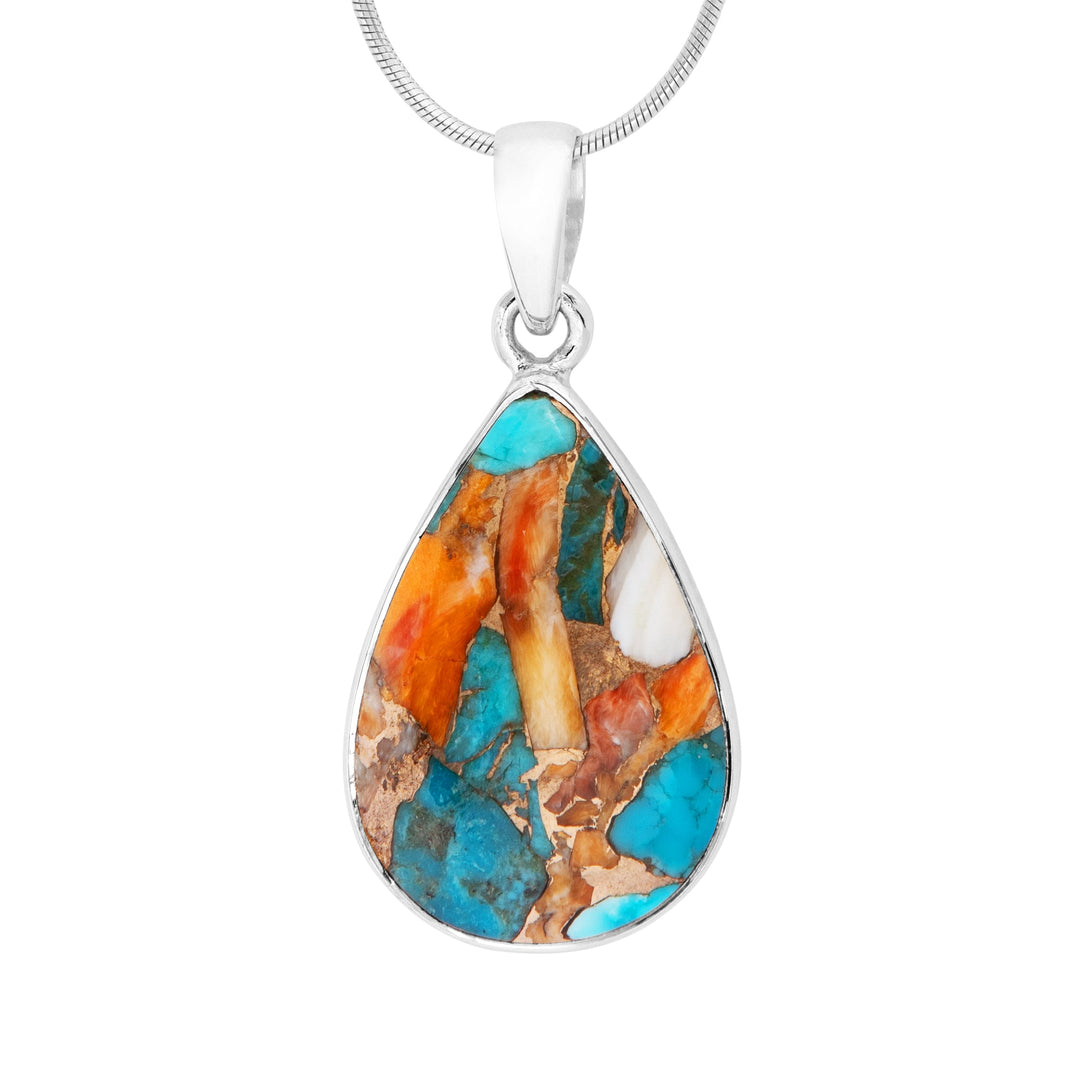 Oyster Turquoise Teardrop Pendant (B417P01)