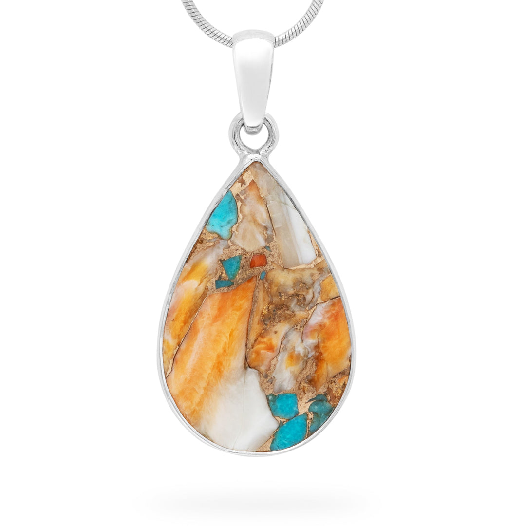 Oyster Turquoise Teardrop Pendant (B417P05)