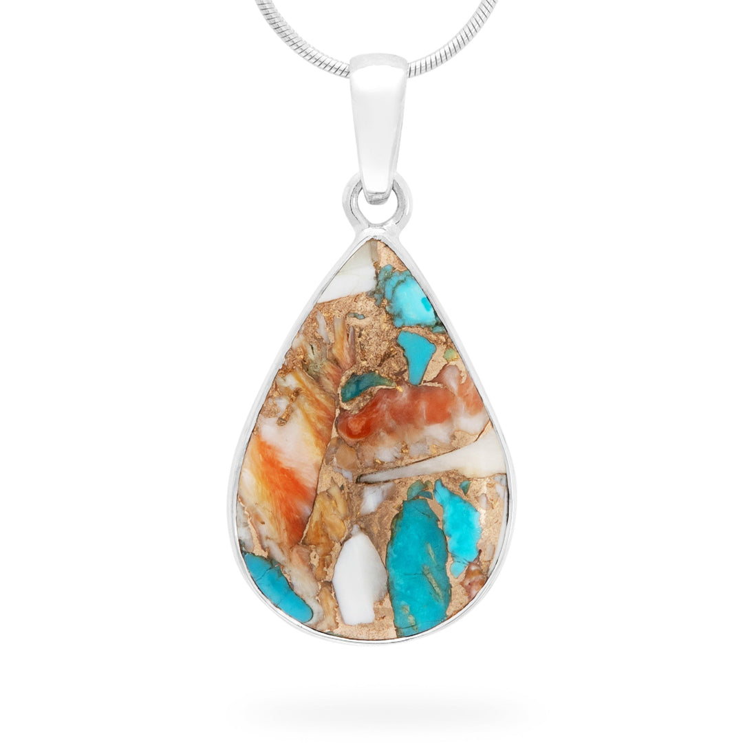 Oyster Turquoise Teardrop Pendant (B417P07)