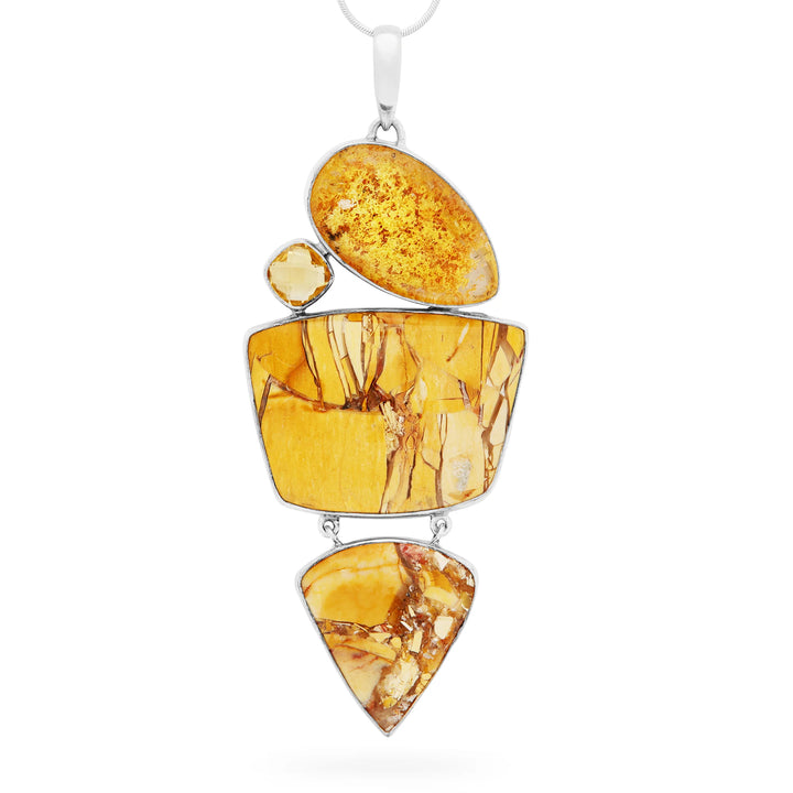 Jasper, Citrine & Garden Quartz Pendant (B444P01)