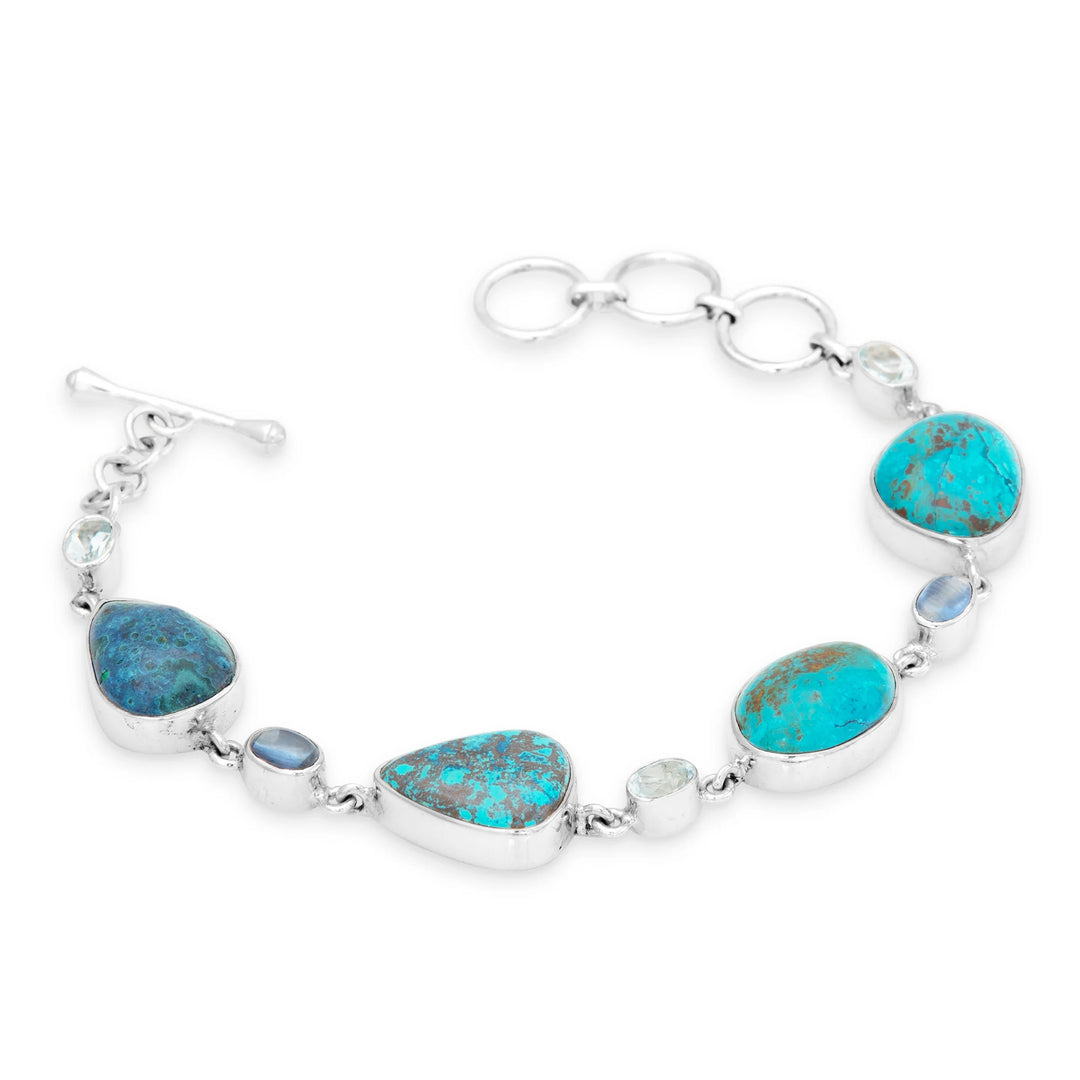 Shattuckite, Kyanite & Green Amethyst  Bracelet (B447BRC01)