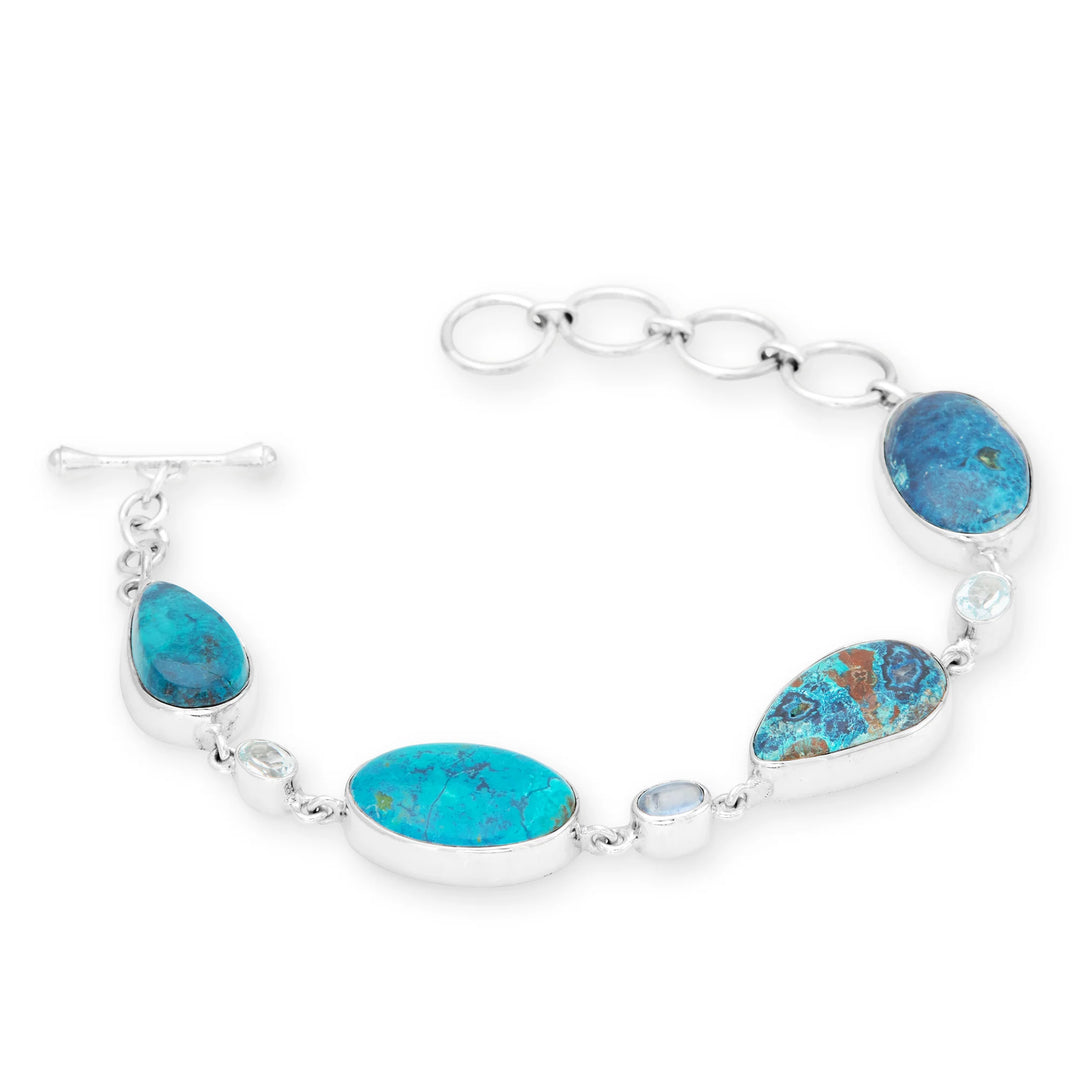 Shattuckite, Kyanite & Blue Topaz Bracelet (B449BRC01)