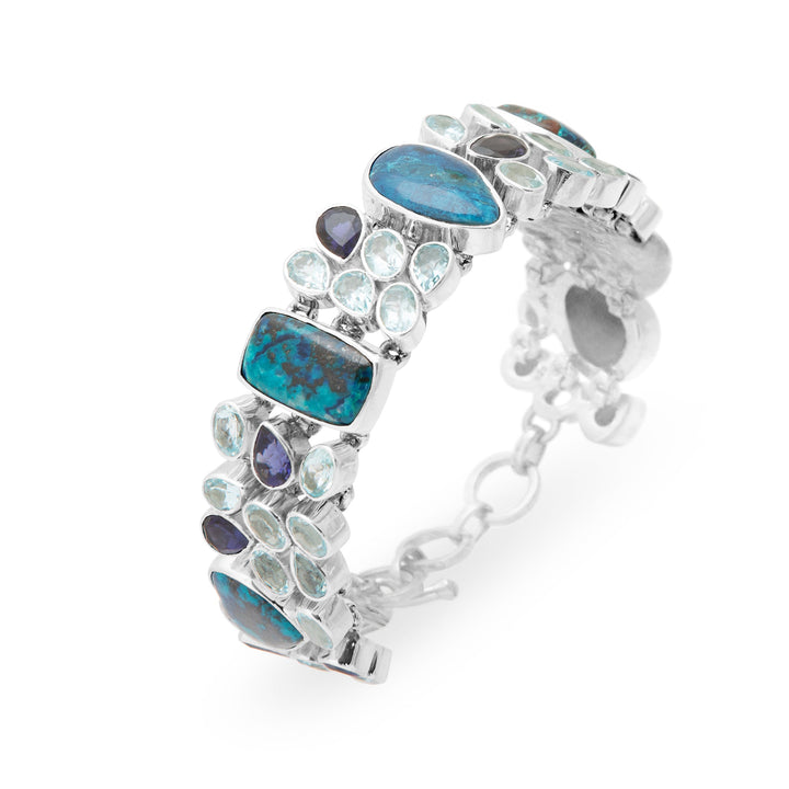 Shattuckite, Blue Topaz & Iolite Bracelet (B454BRC01)