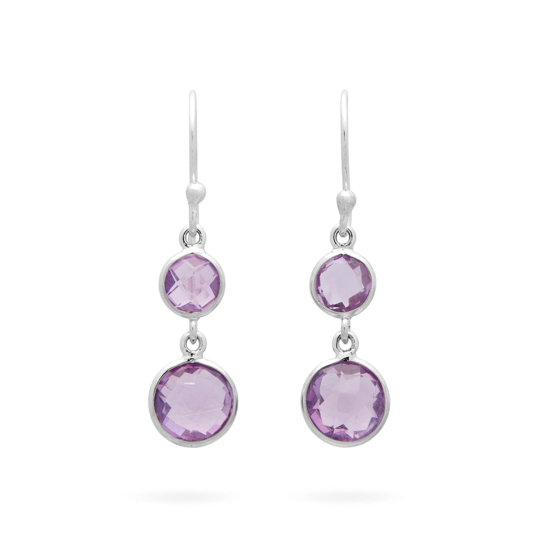 Amethyst Double Drop Earrings (B459E01)