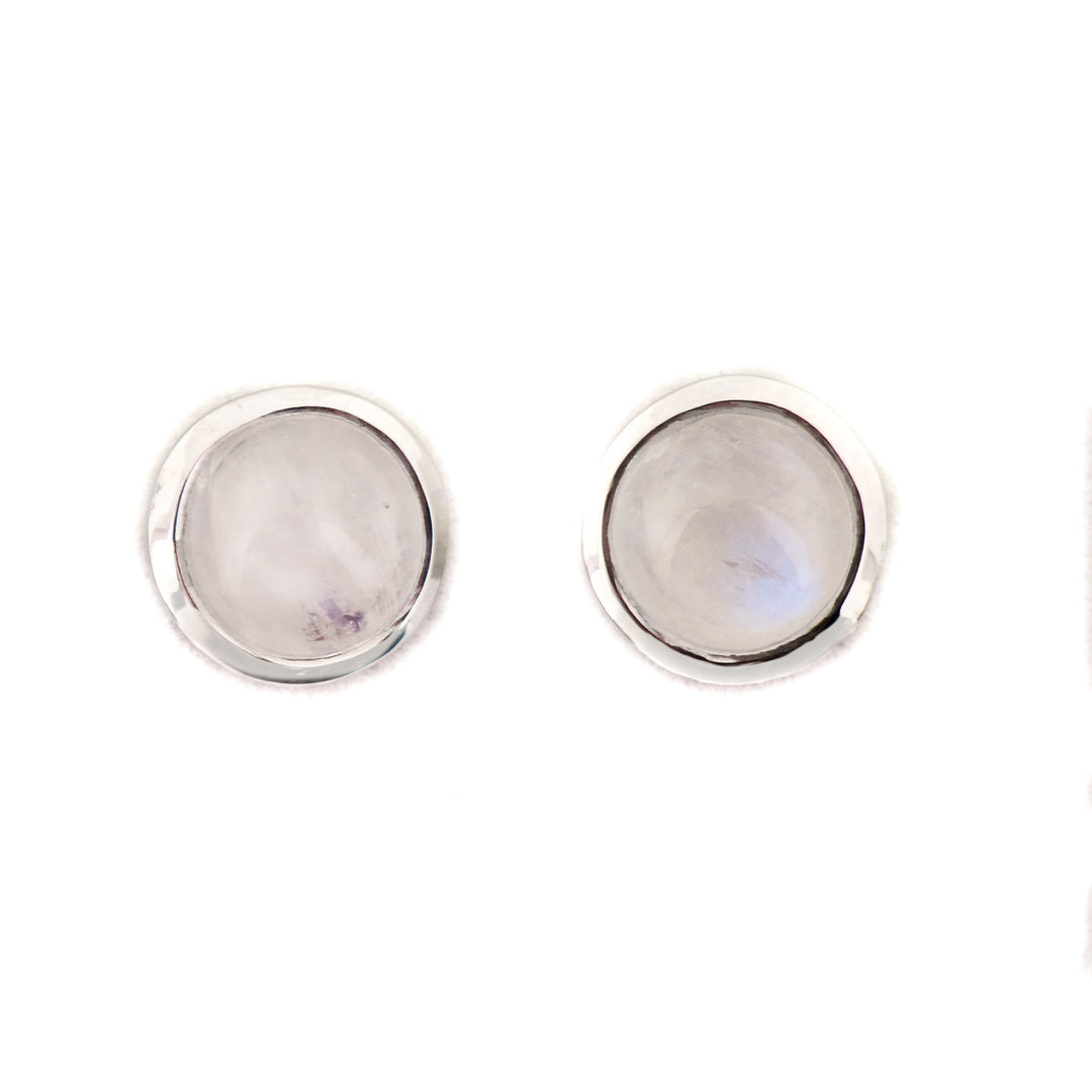 Rainbow Moonstone Stud Earrings (B45E2)