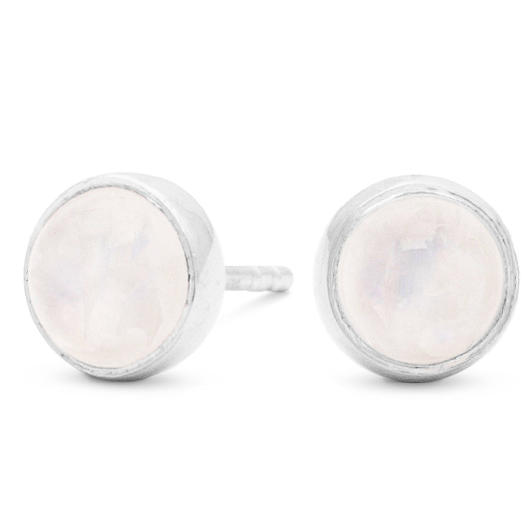 Midi Rainbow Moonstone Studs - 8mm (B268E01)