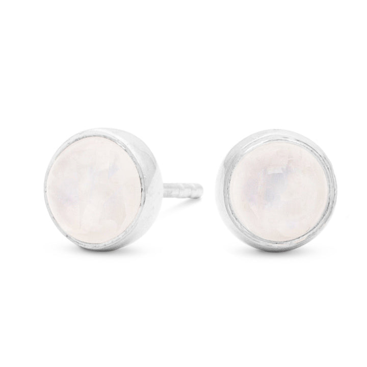 Mini Rainbow Moonstone Studs - 6mm (B45E2)