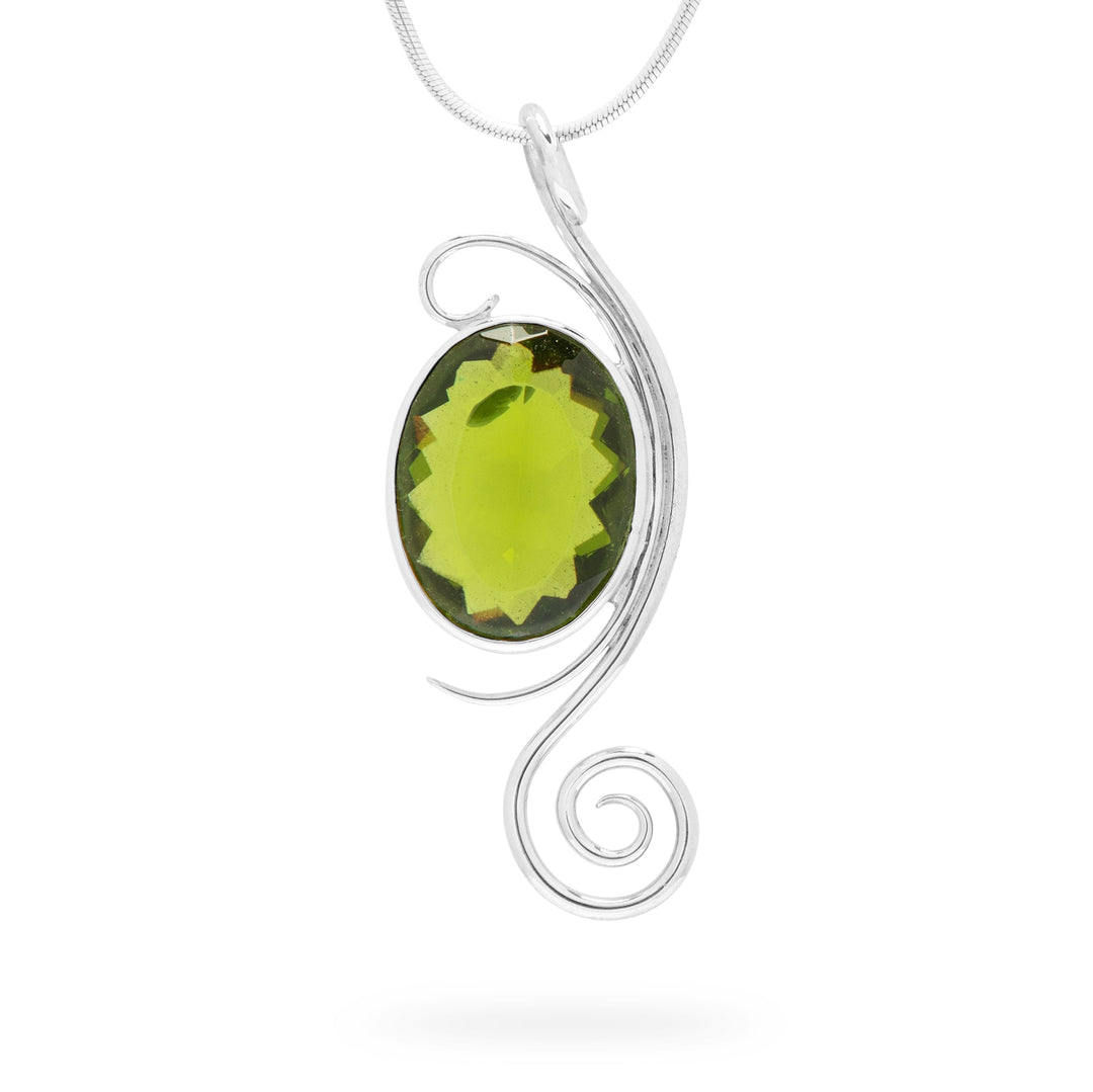 Spiral Green Quartz Balinese Pendant (B541P01)