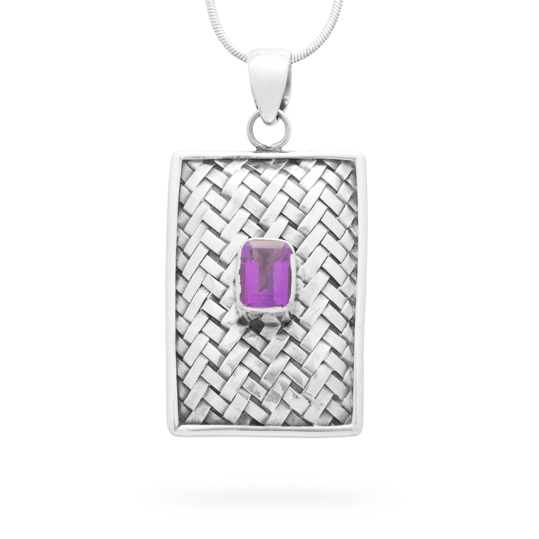 Bali Weave Amethyst Pendant (B558P01)