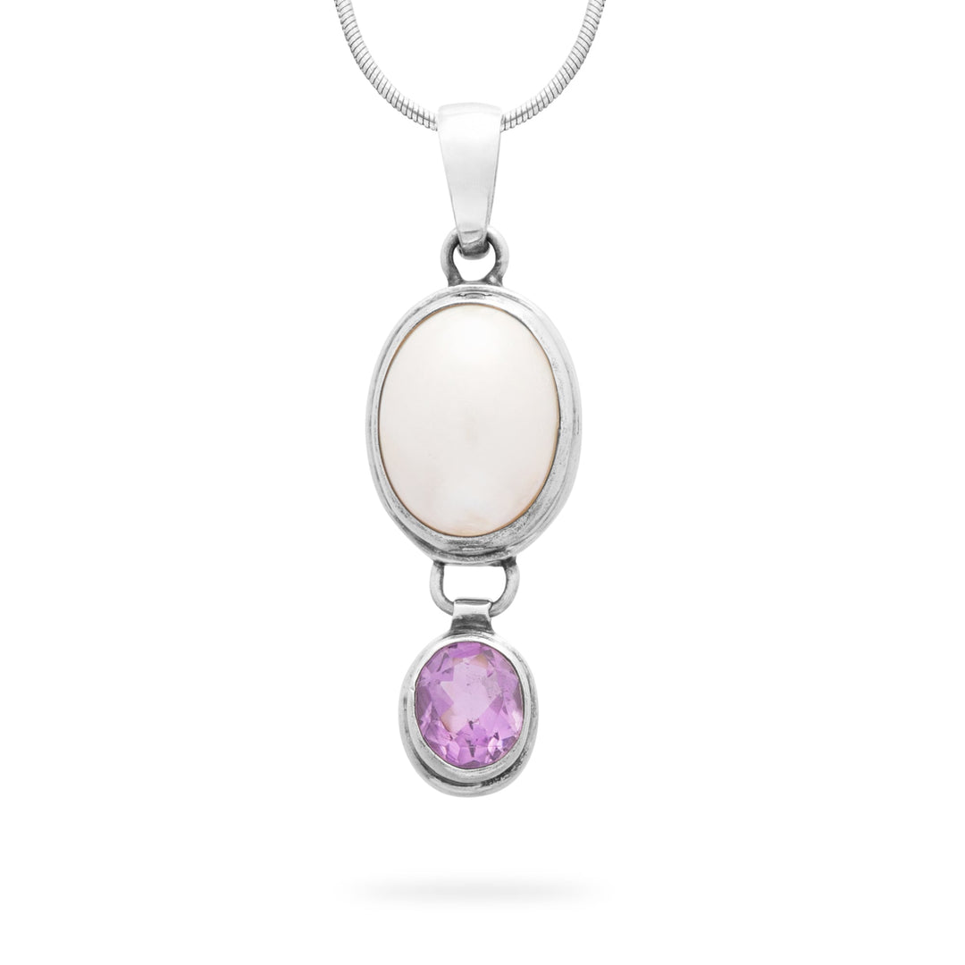 Bali Pearl & Amethyst Pendant (B587P01)