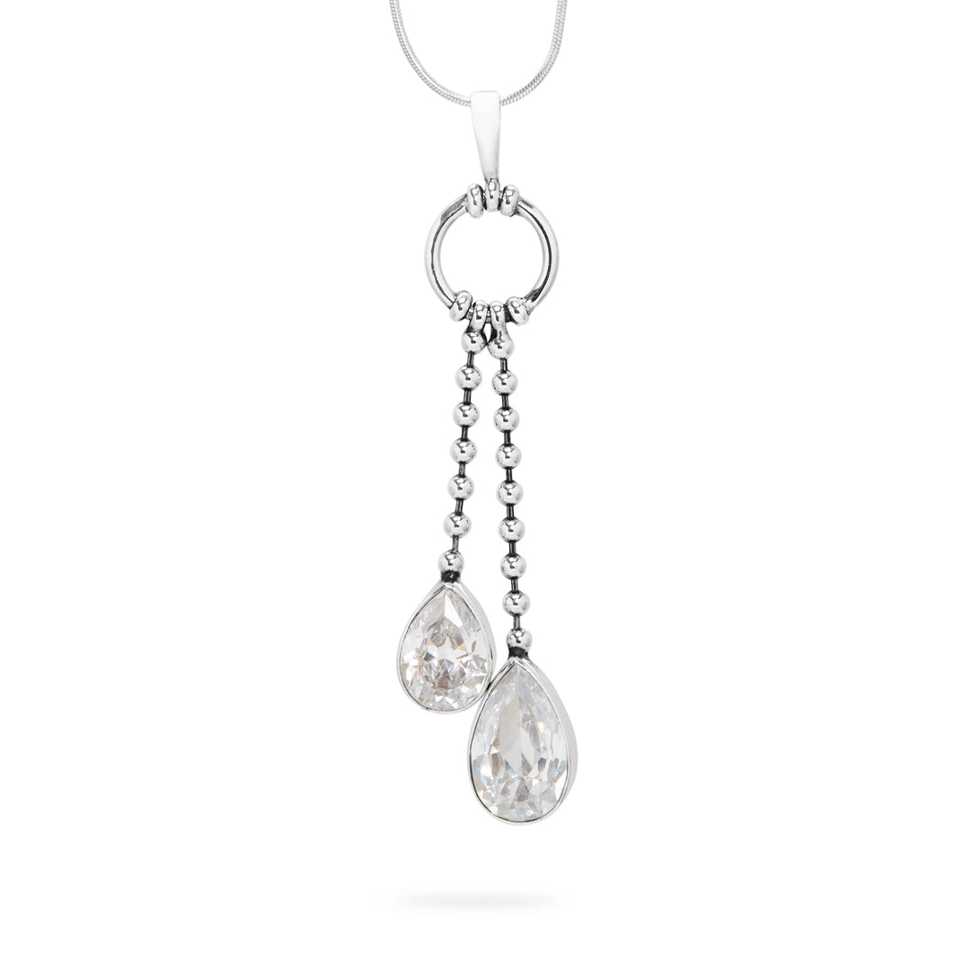 Double Teardrop Quartz Pendant (B603P01)