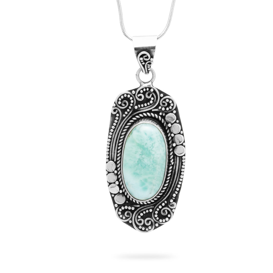 Bali Larimar Oval Pendant (B625P01)