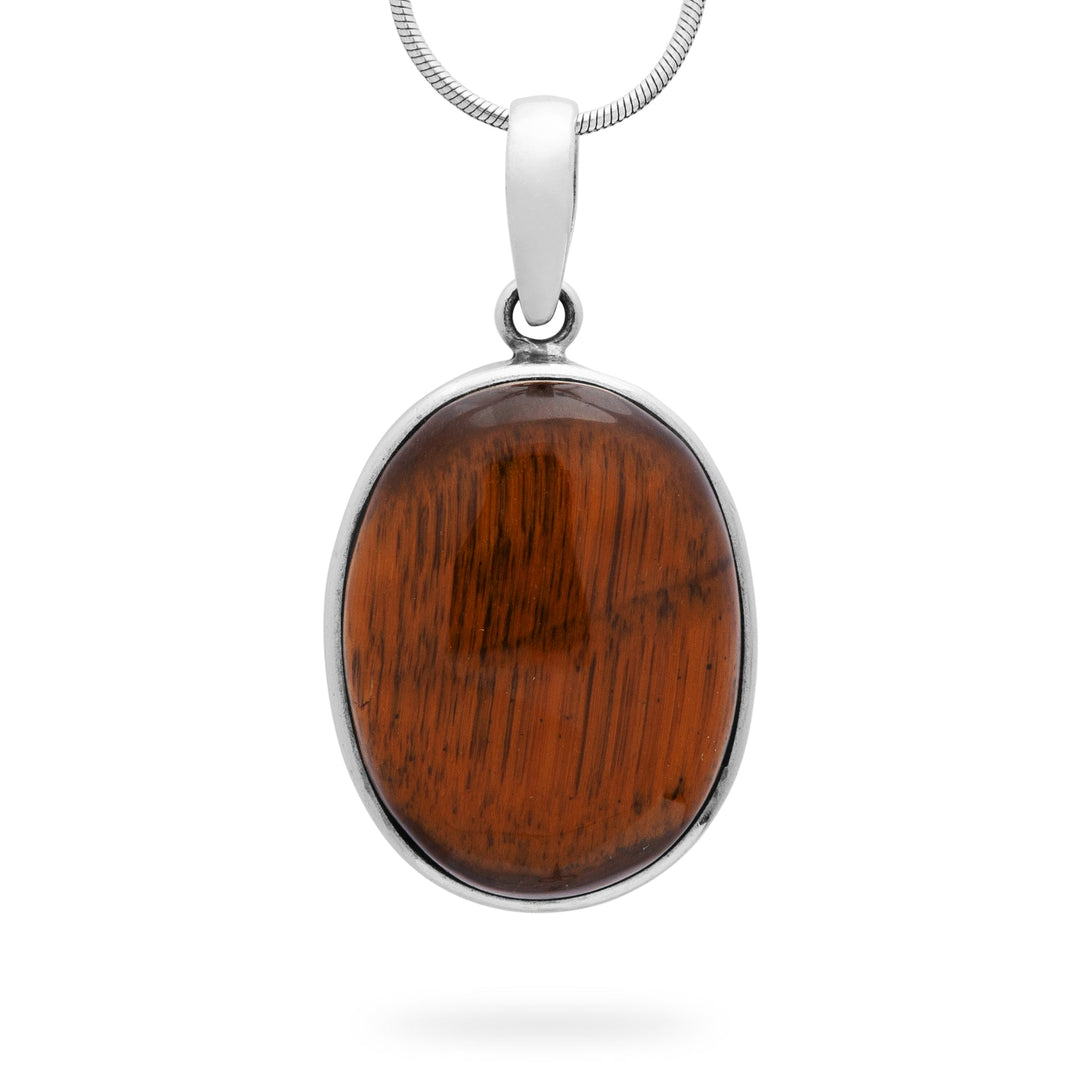 Oval Brown Agate Pendant (B722P01)