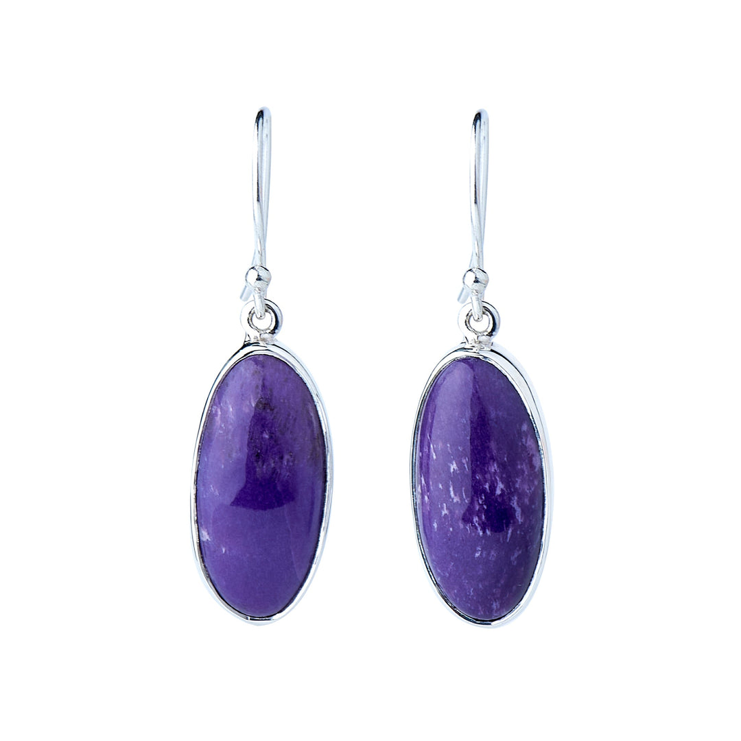 Charoite Drop Earrings (B73E03)