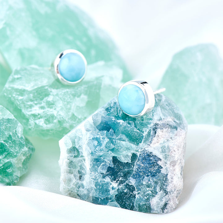 Larimar Stud Earrings (B88E01)