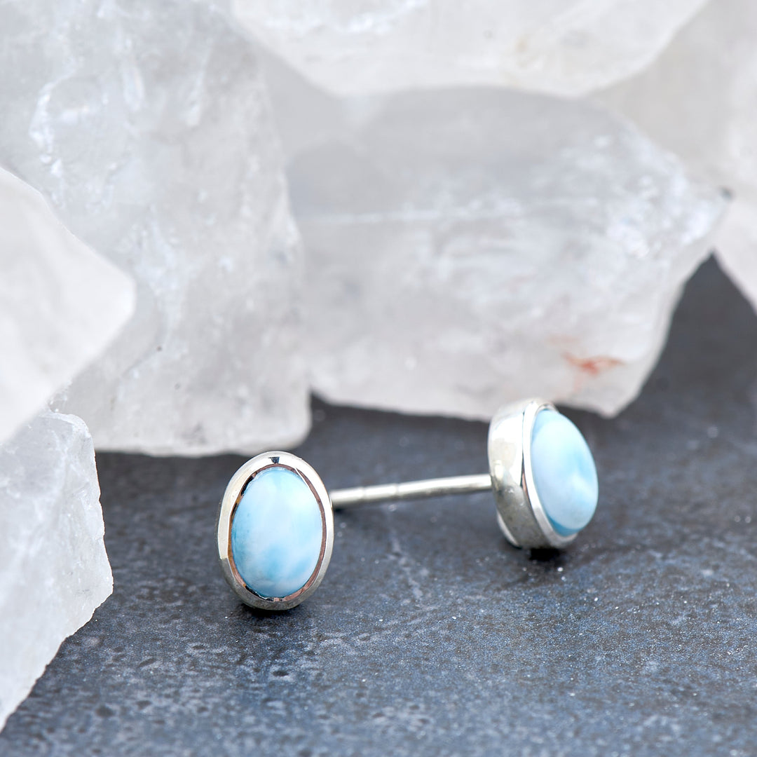 Larimar Stud Earrings (B89E01)