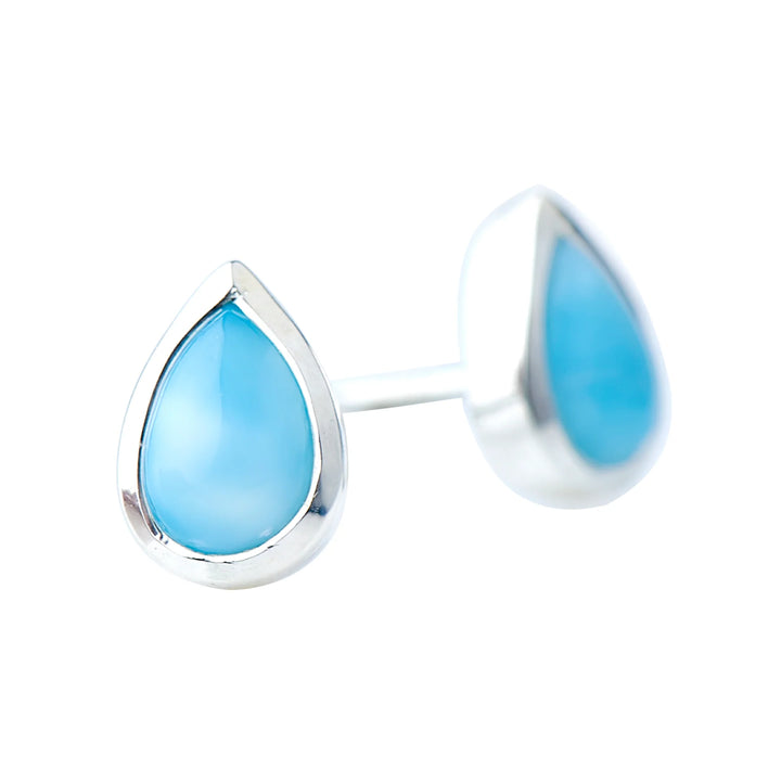 Larimar Teardrop Stud Earrings (B209E04)