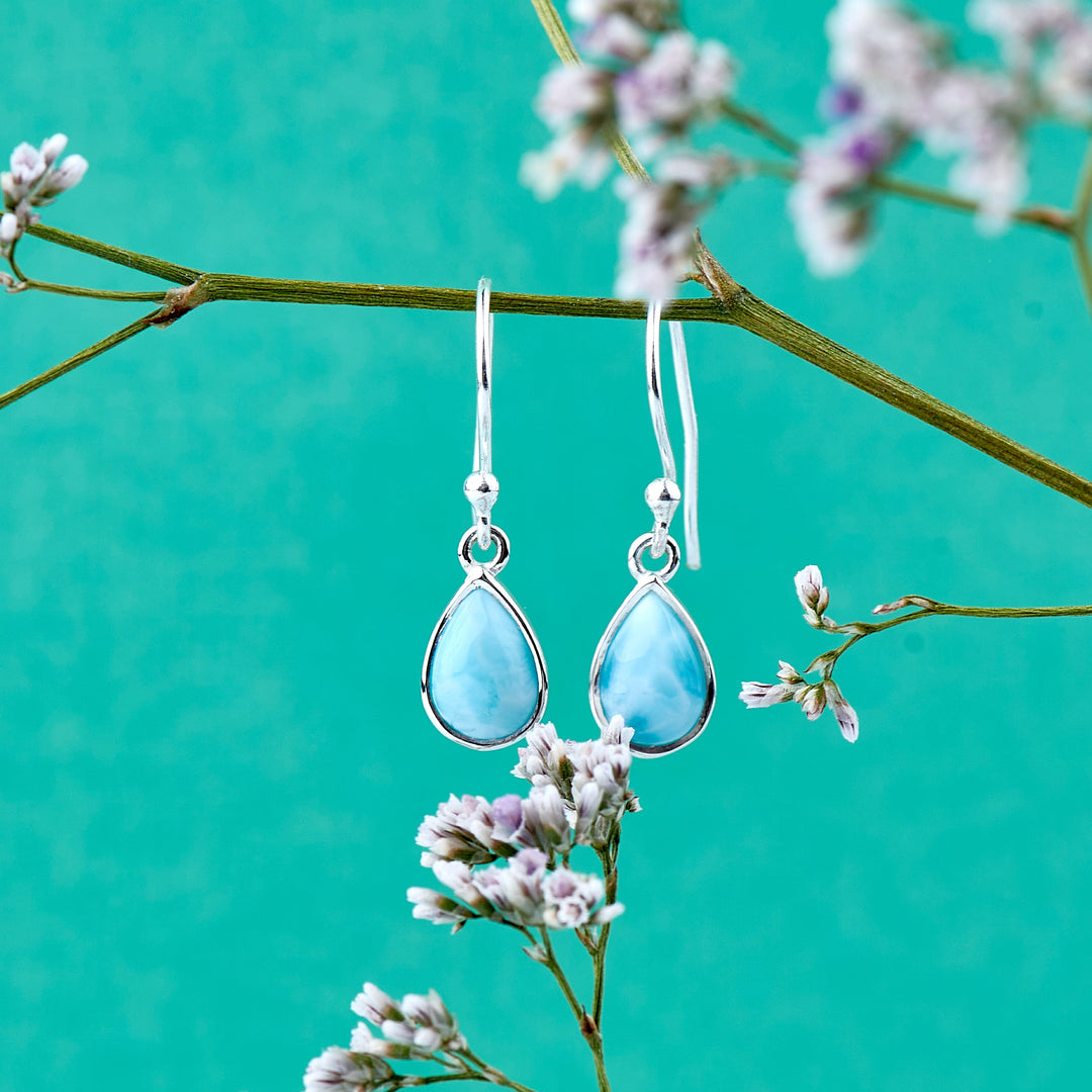 Larimar Teardrop Earrings (B209E05)
