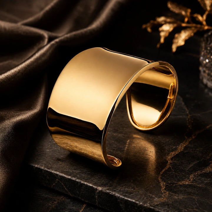 Gold Roman Cuff Bangle