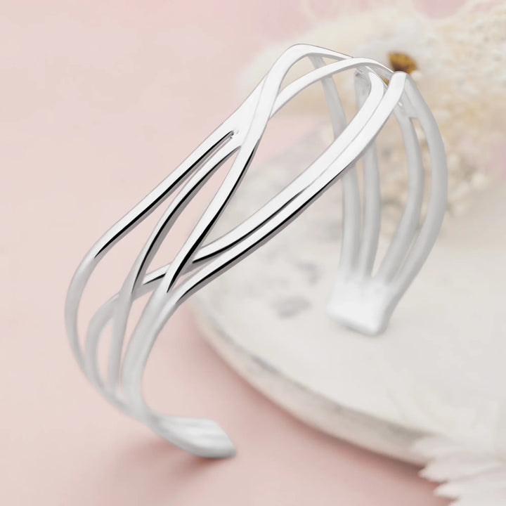 Silver Jet-Stream Bangle