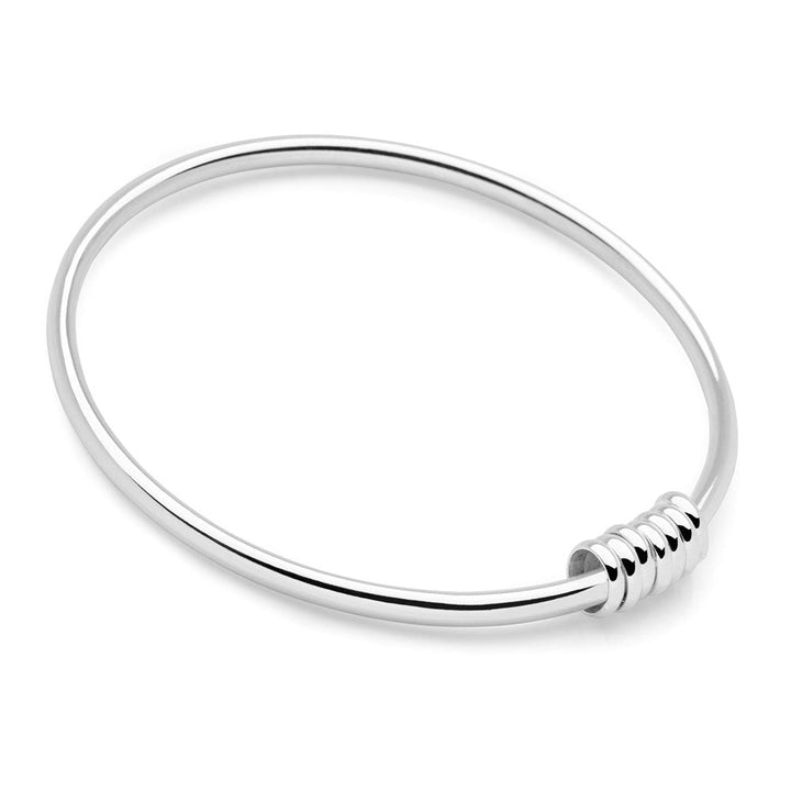 Sterling Silver Ring Around Bangle. White background. 