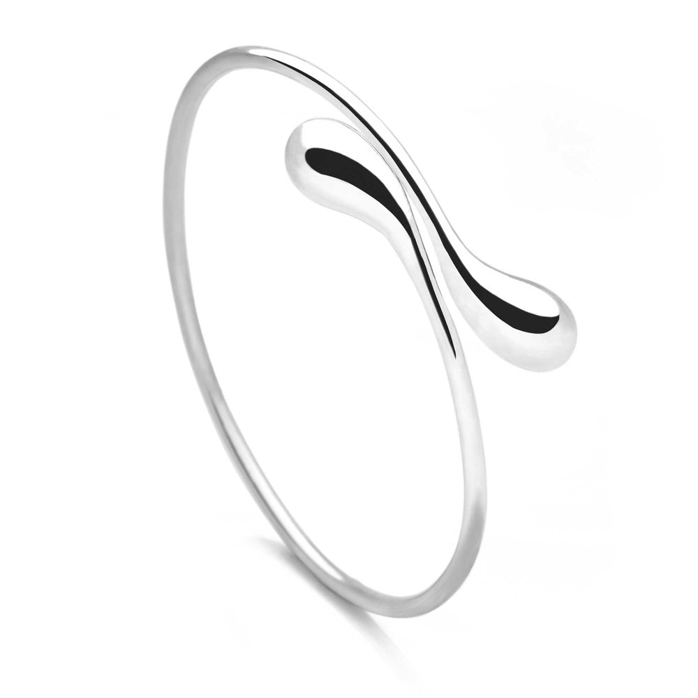 A slender sterling silver bangle slightly adjustable high polish finish 65mm 70mm

