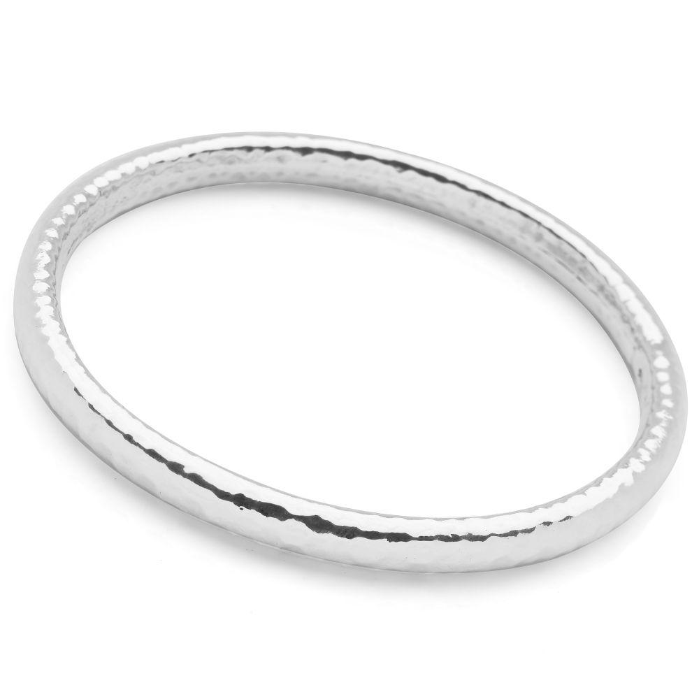 Gently hammered 925 sterling silver bangle BGL6791