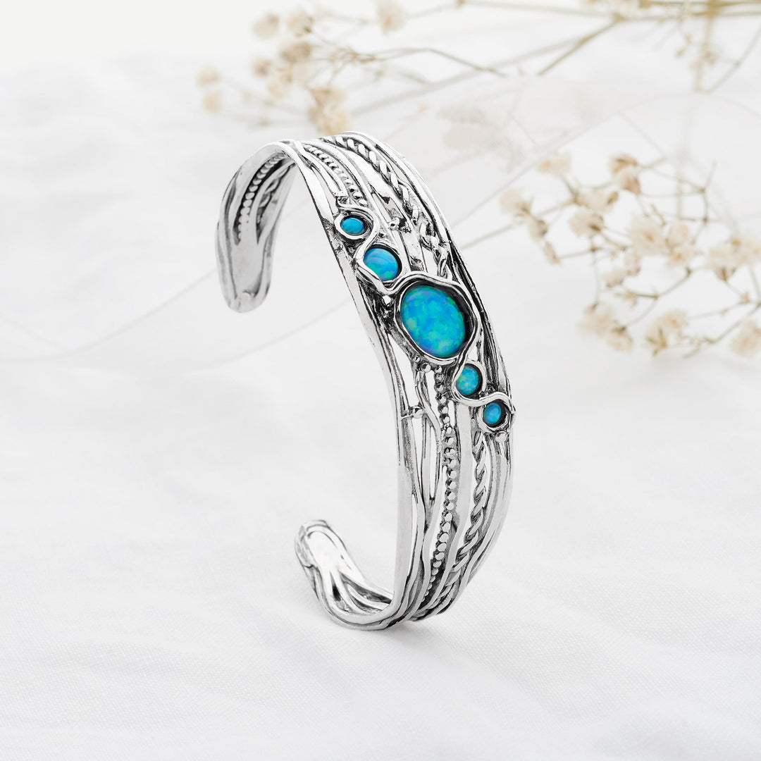 Opal Silver Stream Bangle (BGL7721)