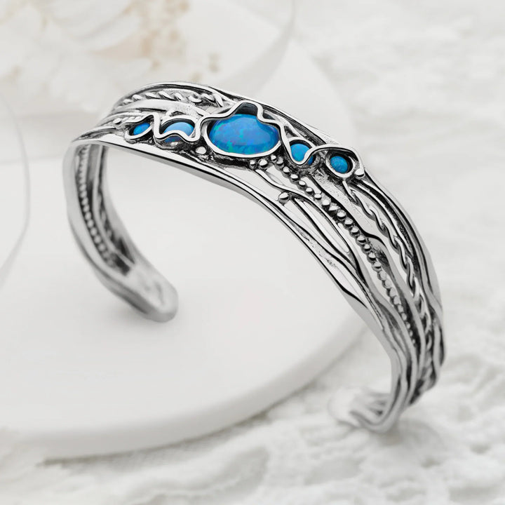 Opal Silver Stream Bangle