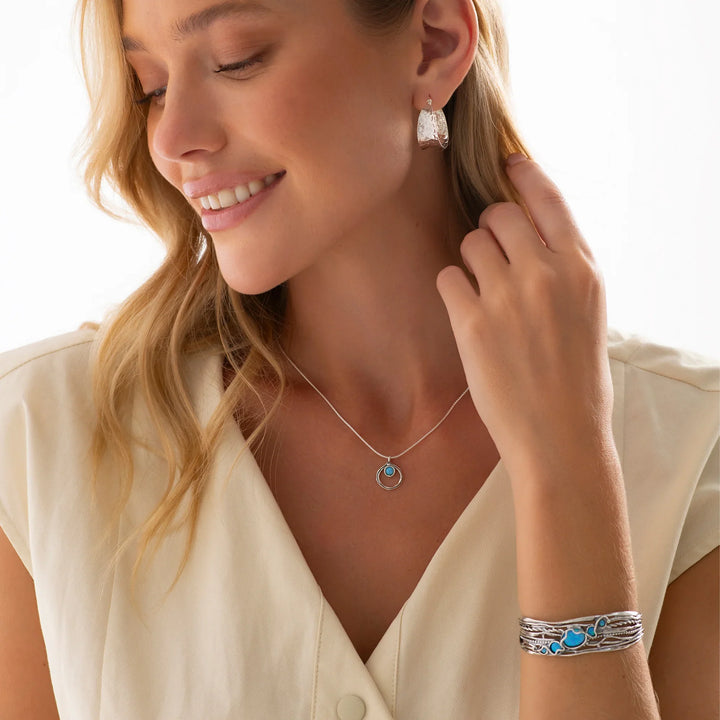 Opal Silver Stream Bangle