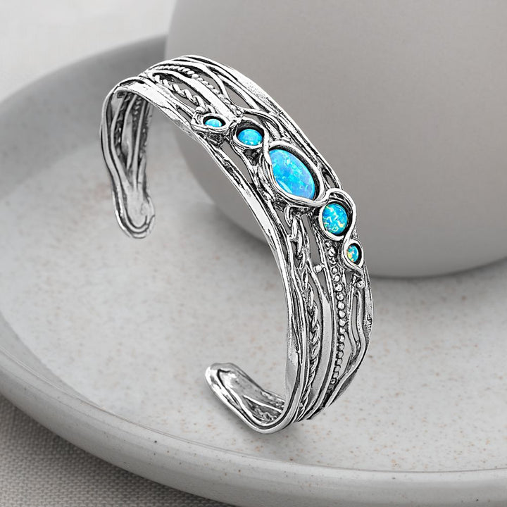 Opal Silver Stream Bangle (BGL7721)