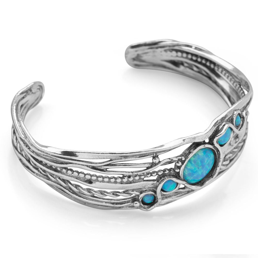 Opal Silver Stream Bangle (BGL7721)