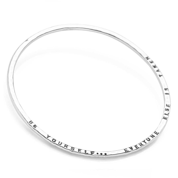 Personalised Hammered Silver Bangle (BGL7741)