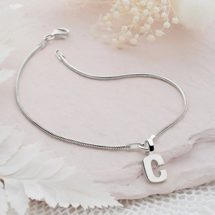 Silver Initial ID Bracelet (BRC1081)