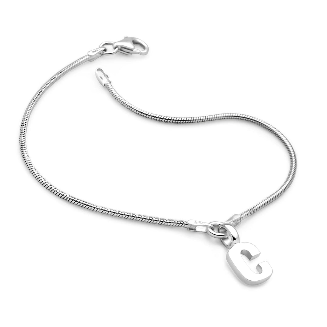 Silver Initial ID Bracelet (BRC1081)