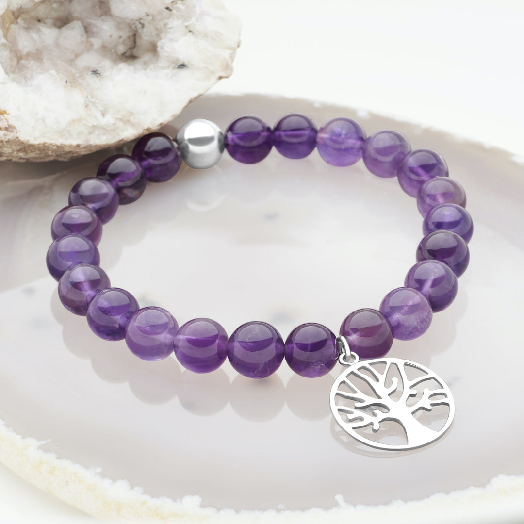 Amethyst Tree of Life Bracelet (BRC13421)