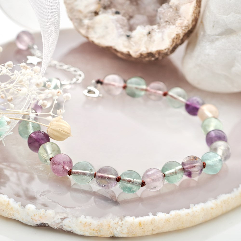 Fluorite Bead Bracelet (BRC16891)