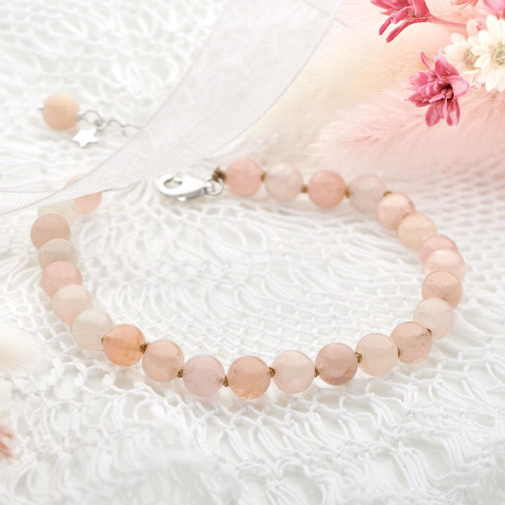 Morganite Bead Bracelet (BRC16901)