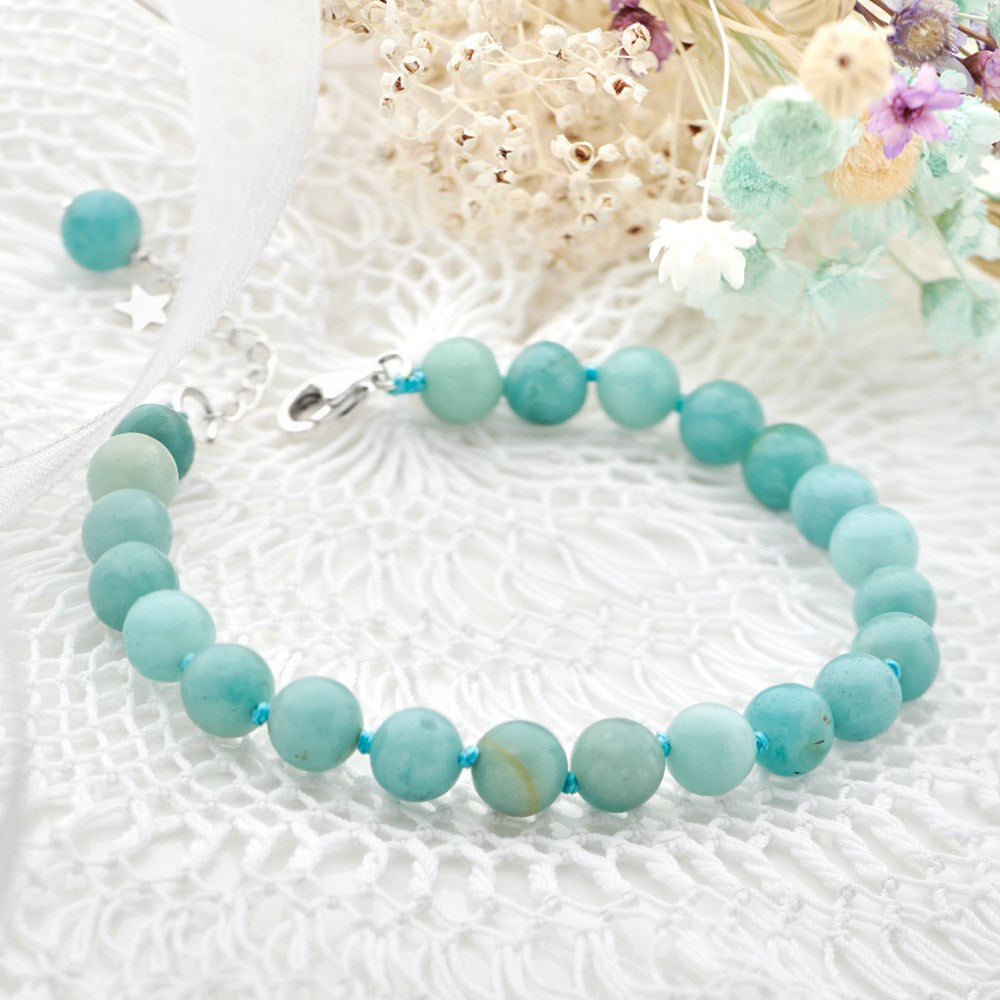 Amazonite Bead Bracelet (BRC16911)