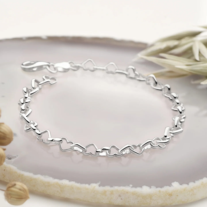 Love Hearts Silver Bracelet