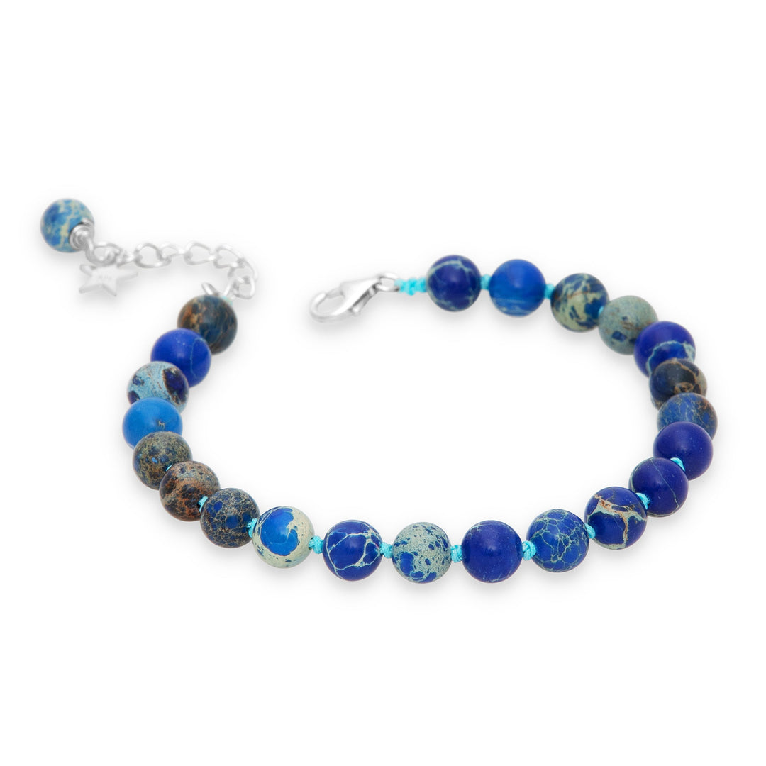 Blue Variscite Bead Bracelet (BRC16871)