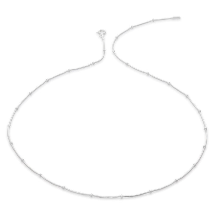 Silver necklace on a white background