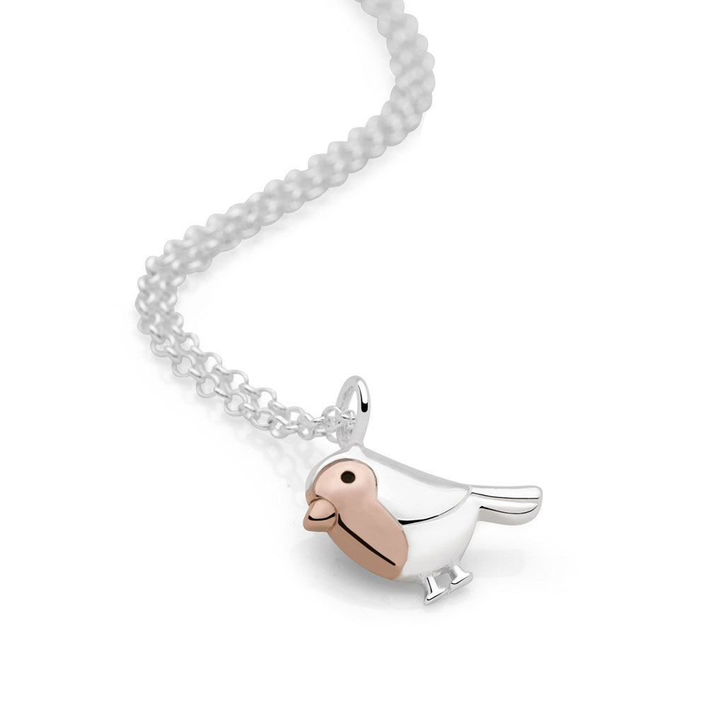 Red Robin Necklace (CHN12731) | 925 Silver Rose Gold Bird Chain ...
